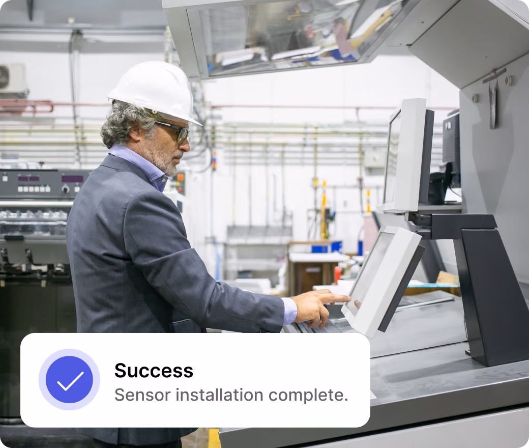 Install wireless sensors on compressors, motors, and production equipment.